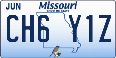 MO license plate CH6Y1Z