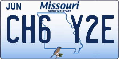 MO license plate CH6Y2E