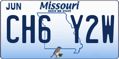 MO license plate CH6Y2W