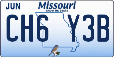 MO license plate CH6Y3B