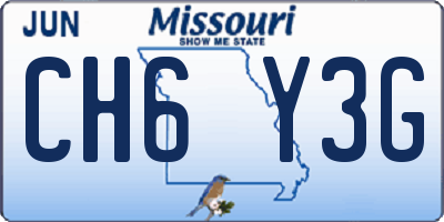 MO license plate CH6Y3G