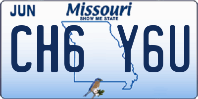 MO license plate CH6Y6U