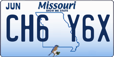 MO license plate CH6Y6X
