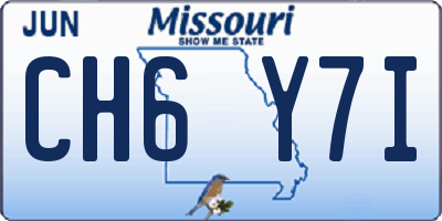 MO license plate CH6Y7I