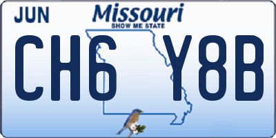 MO license plate CH6Y8B