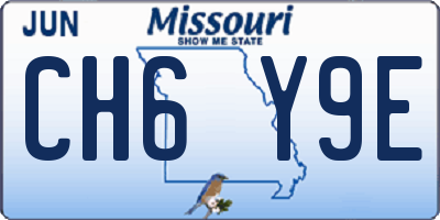 MO license plate CH6Y9E