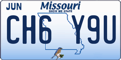 MO license plate CH6Y9U