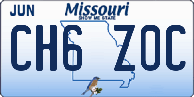 MO license plate CH6Z0C