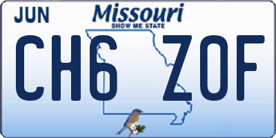 MO license plate CH6Z0F