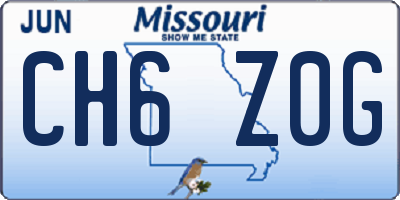 MO license plate CH6Z0G