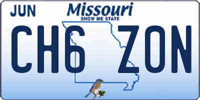 MO license plate CH6Z0N