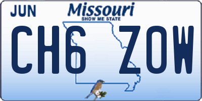 MO license plate CH6Z0W