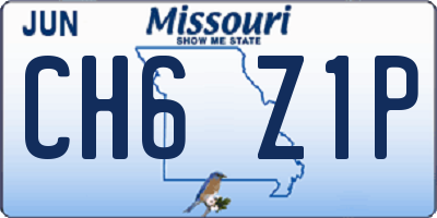 MO license plate CH6Z1P