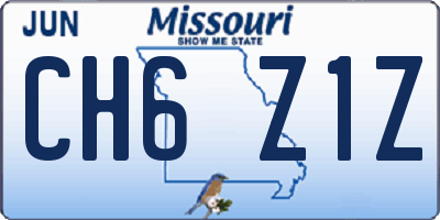 MO license plate CH6Z1Z