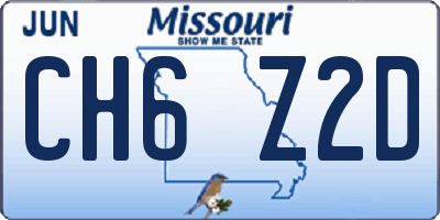 MO license plate CH6Z2D