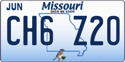 MO license plate CH6Z2O