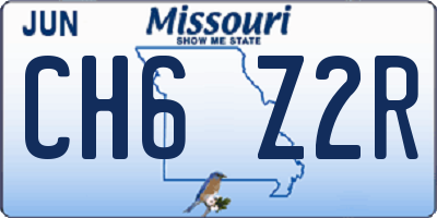 MO license plate CH6Z2R
