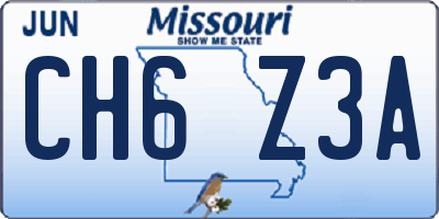 MO license plate CH6Z3A