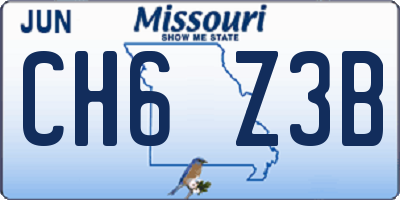 MO license plate CH6Z3B