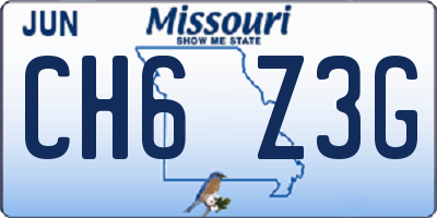 MO license plate CH6Z3G
