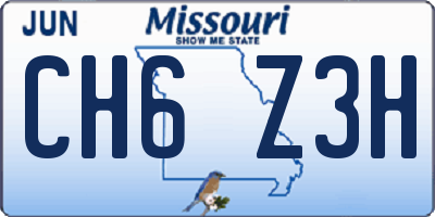 MO license plate CH6Z3H