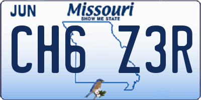 MO license plate CH6Z3R