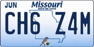 MO license plate CH6Z4M