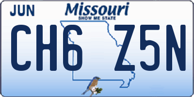 MO license plate CH6Z5N