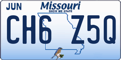 MO license plate CH6Z5Q