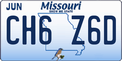 MO license plate CH6Z6D