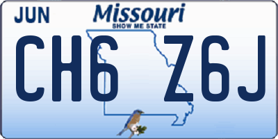 MO license plate CH6Z6J