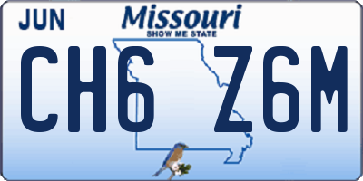 MO license plate CH6Z6M
