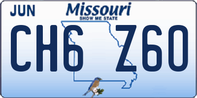 MO license plate CH6Z6O