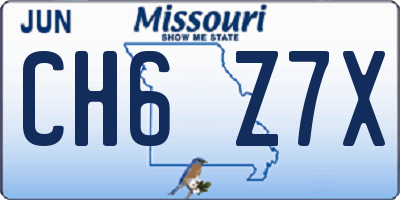 MO license plate CH6Z7X