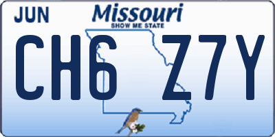 MO license plate CH6Z7Y
