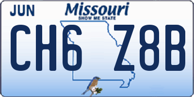 MO license plate CH6Z8B