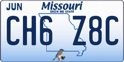 MO license plate CH6Z8C