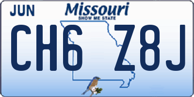 MO license plate CH6Z8J