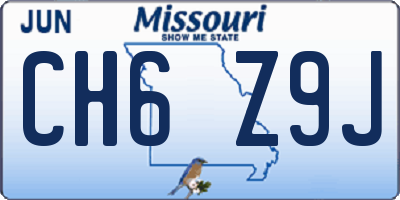 MO license plate CH6Z9J