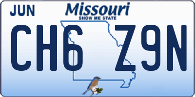 MO license plate CH6Z9N