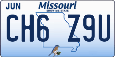 MO license plate CH6Z9U