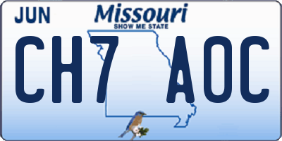 MO license plate CH7A0C