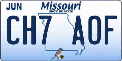 MO license plate CH7A0F