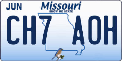 MO license plate CH7A0H