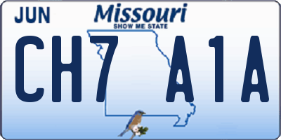 MO license plate CH7A1A