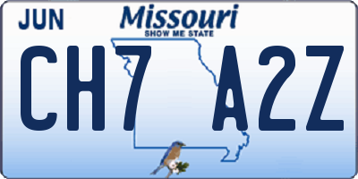 MO license plate CH7A2Z
