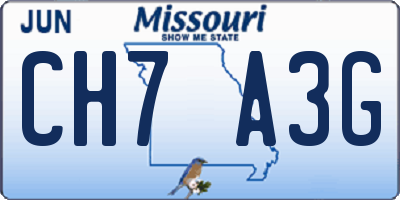 MO license plate CH7A3G