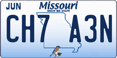 MO license plate CH7A3N