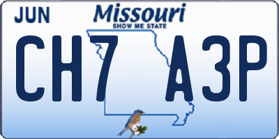 MO license plate CH7A3P