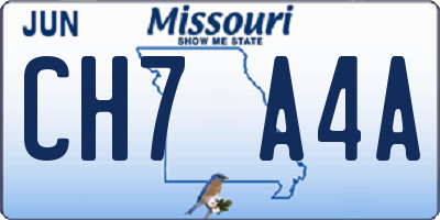 MO license plate CH7A4A